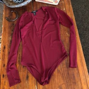 Forever 21 deep v-neck bodysuit